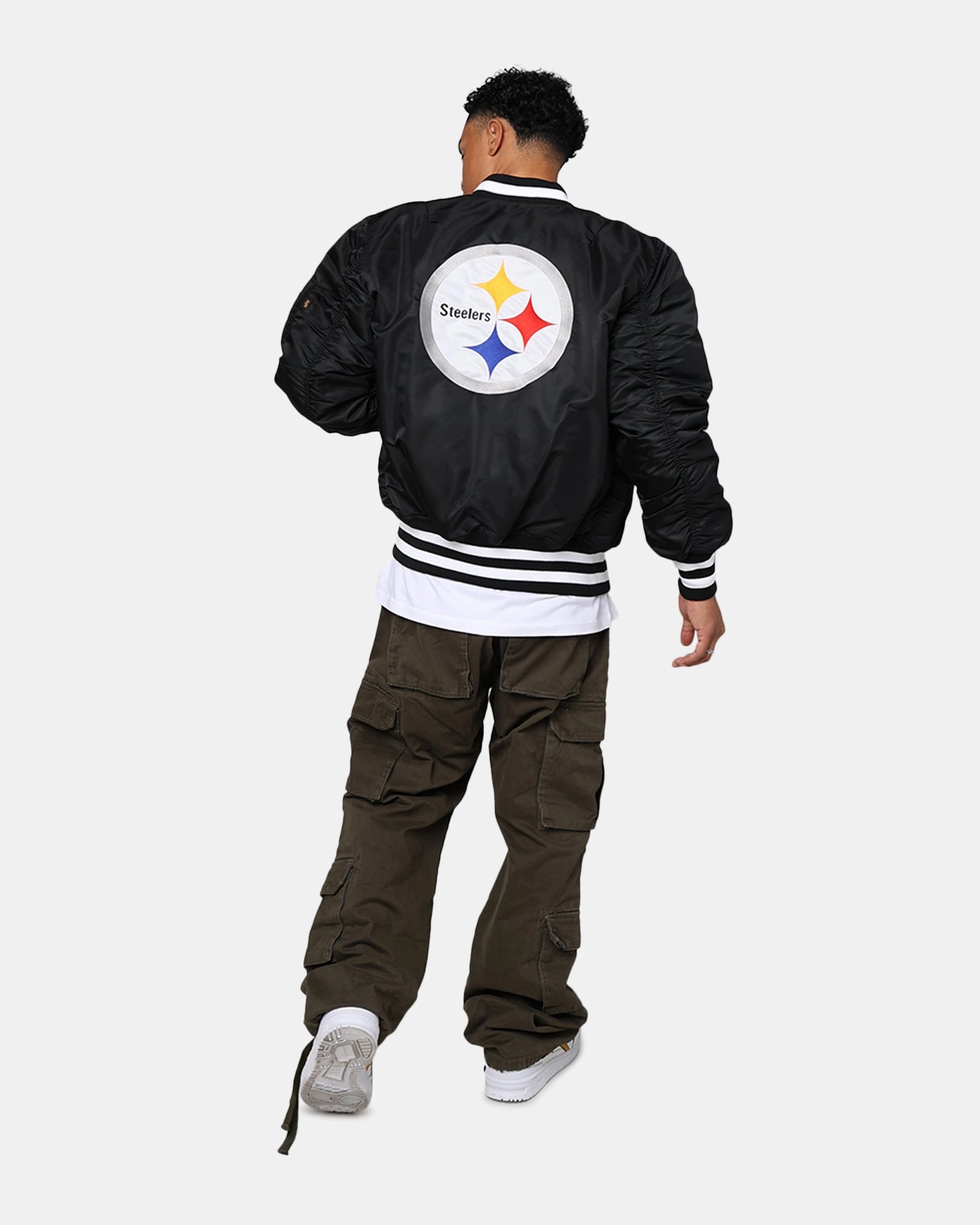 New Era X Alpha Series X NFL Pittsburgh Steelers MA-1 Bomber Jacket Black Task