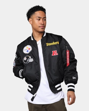 New Era X Alpha Series X NFL Pittsburgh Steelers MA-1 Bomber Jacket Black Authorize