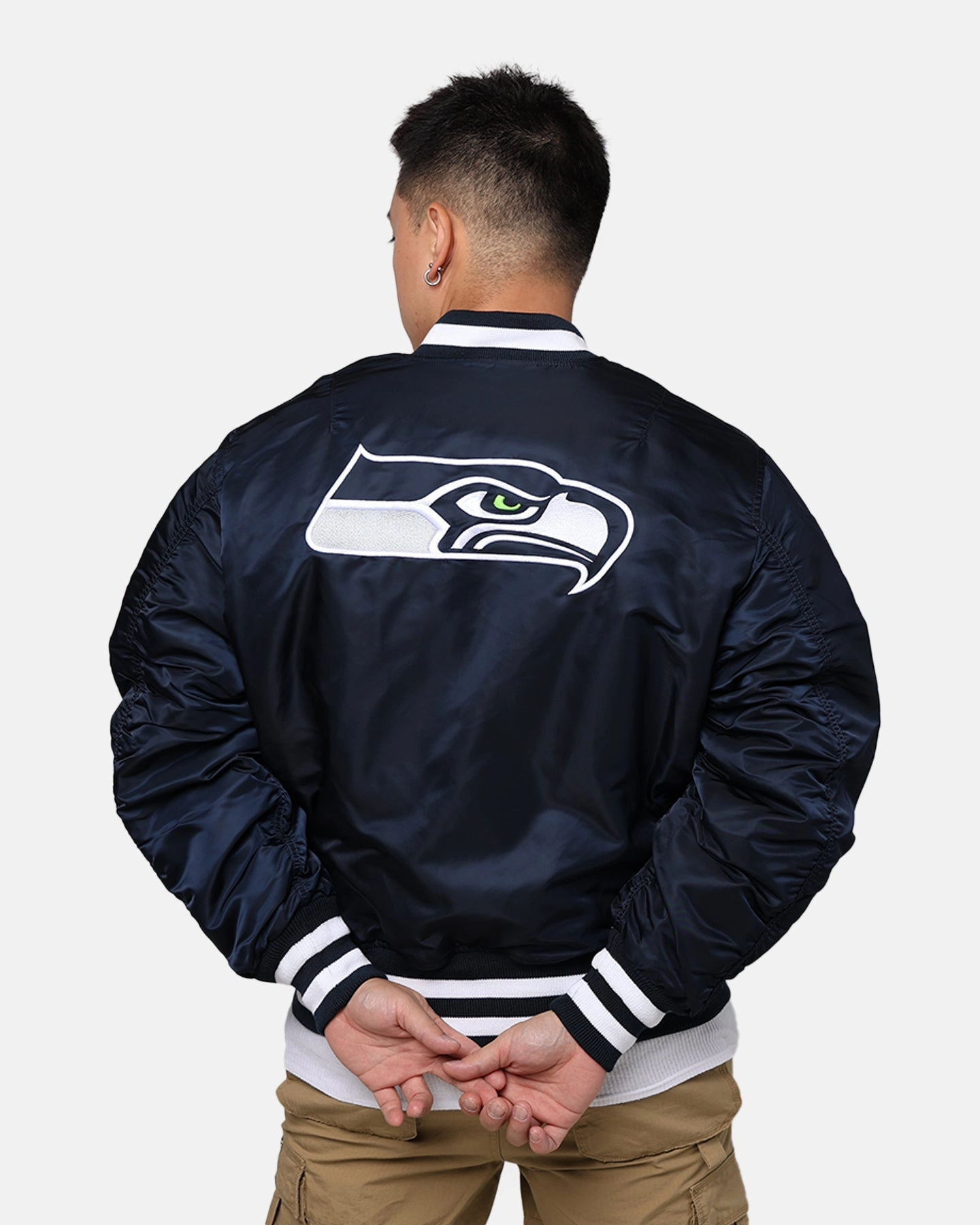 New Era X Alpha Series X NFL Seattle Seahawks MA-1 Bomber Jacket Navy/Black Stroll