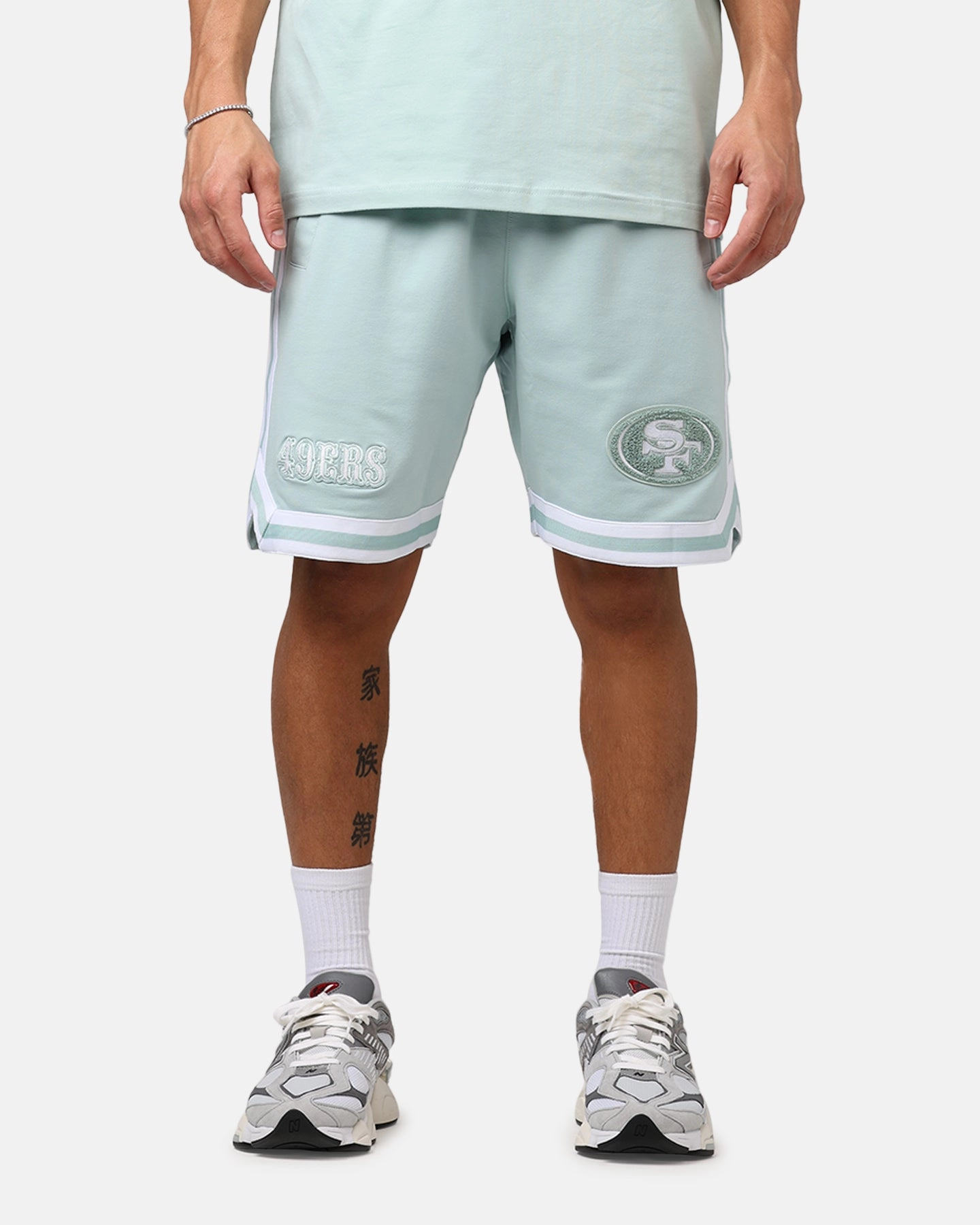 New San Francisco 49ers 'Logo Select Mint' Shorts Mint/White Urban Style Anti Slip Grip Technology