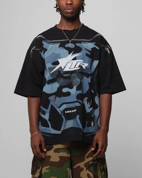 Outdoor Sports Loiter Motocross Vintage T-Shirt Black/Navy Blue