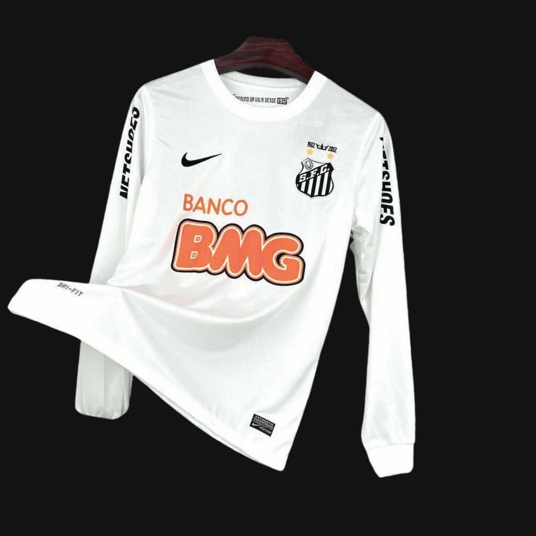 Comfort Apparel Quick Release Zipper Features Neymar Jr. Santos FC Home Jersey 2011/12 Long Sleeve