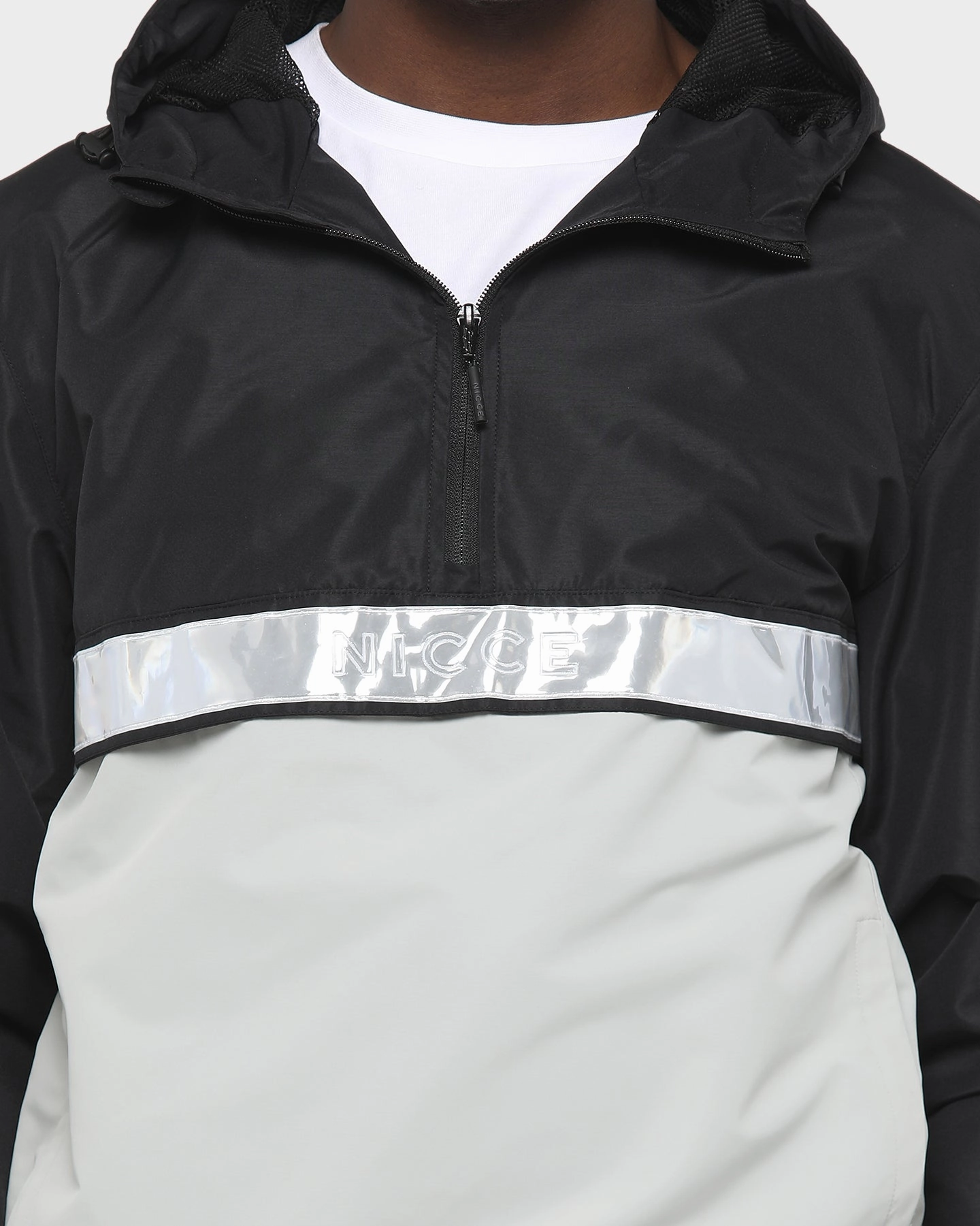 Nicce Casta Cagoule Jacket Black/Stone Memory Streetwear Fashion