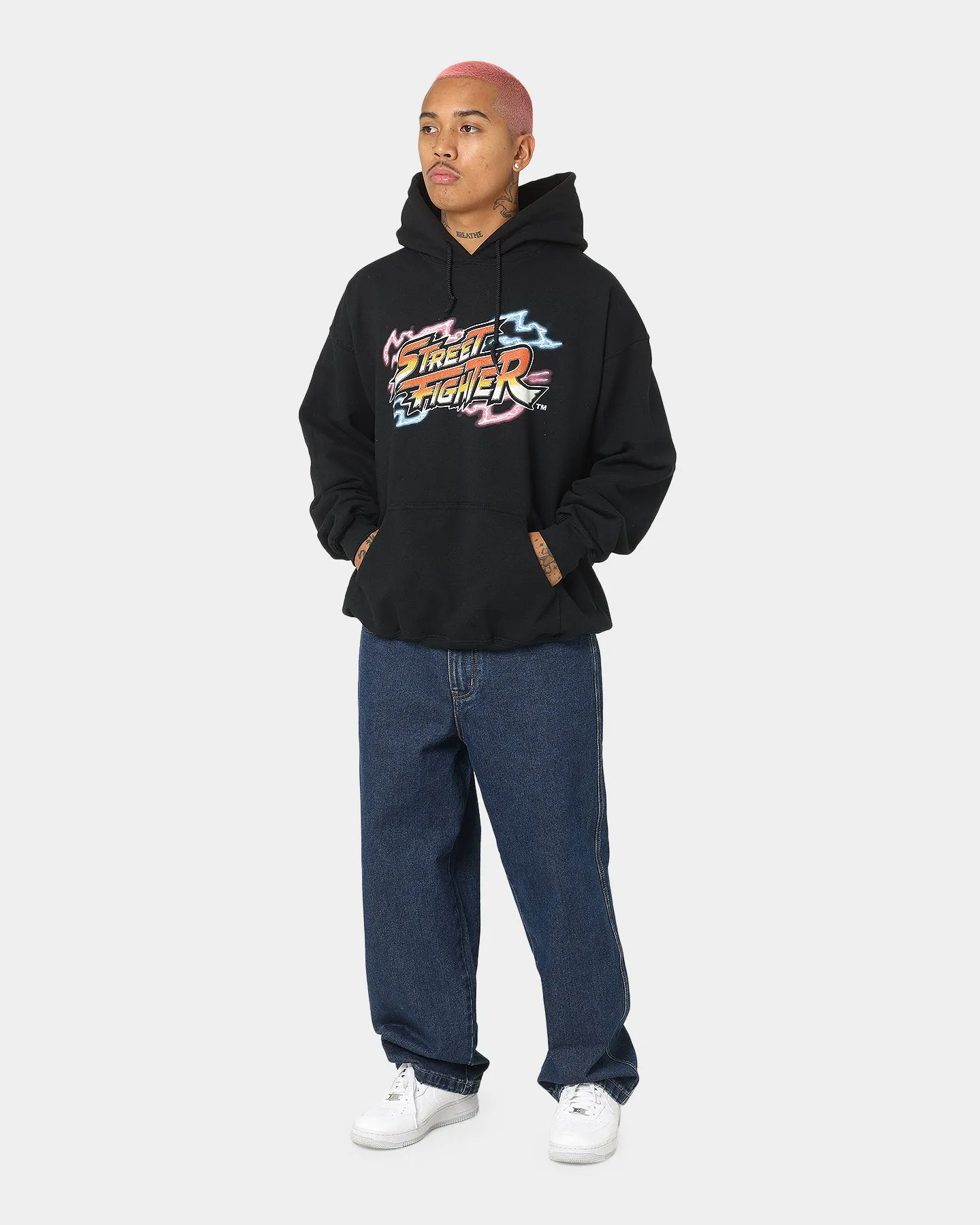 vintage Compression Panels Goat Crew X Street Fighter Chun Li Hoodie Black