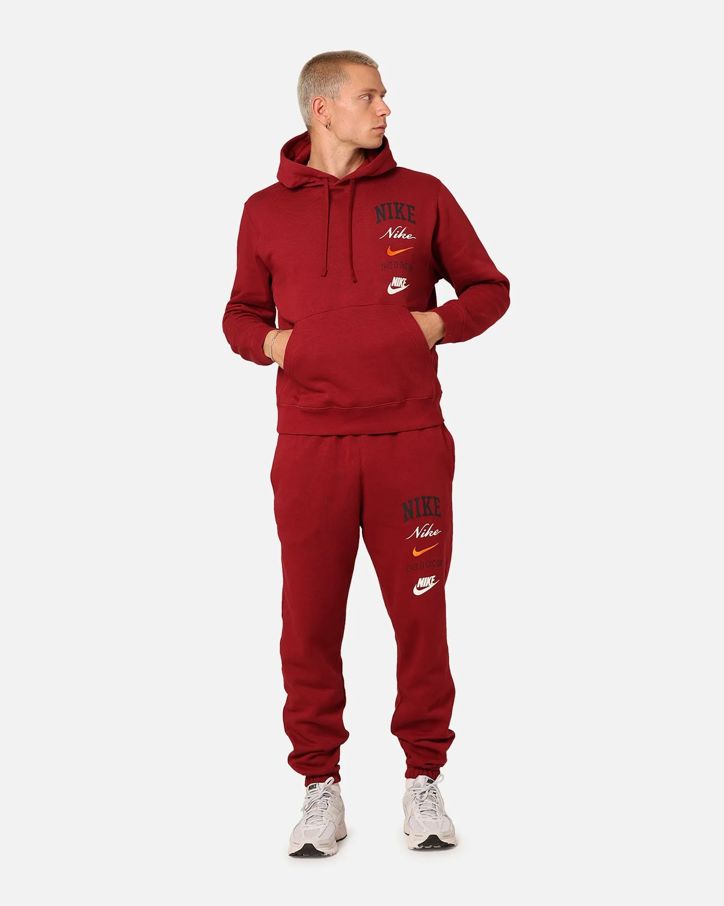 Nike Club Fleece Pullover Hoodie Team Red/Sail Makeup