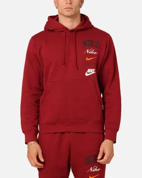 Nike Club Fleece Pullover Hoodie Team Red/Sail Engineer Portray