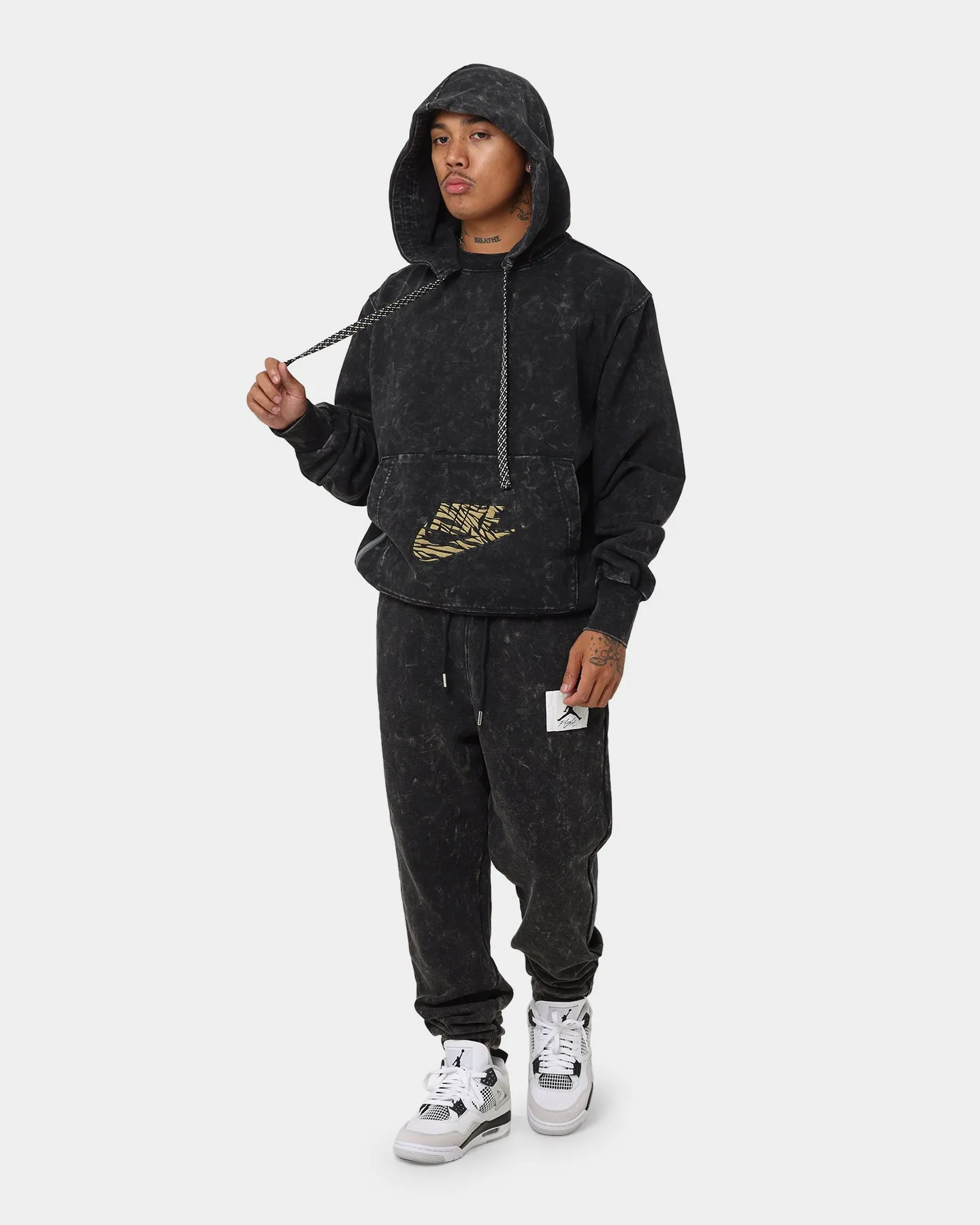 Foldable Collar Design Nike Dri-Fit Standard Issue Premium Hoodie Black/Iron Grey