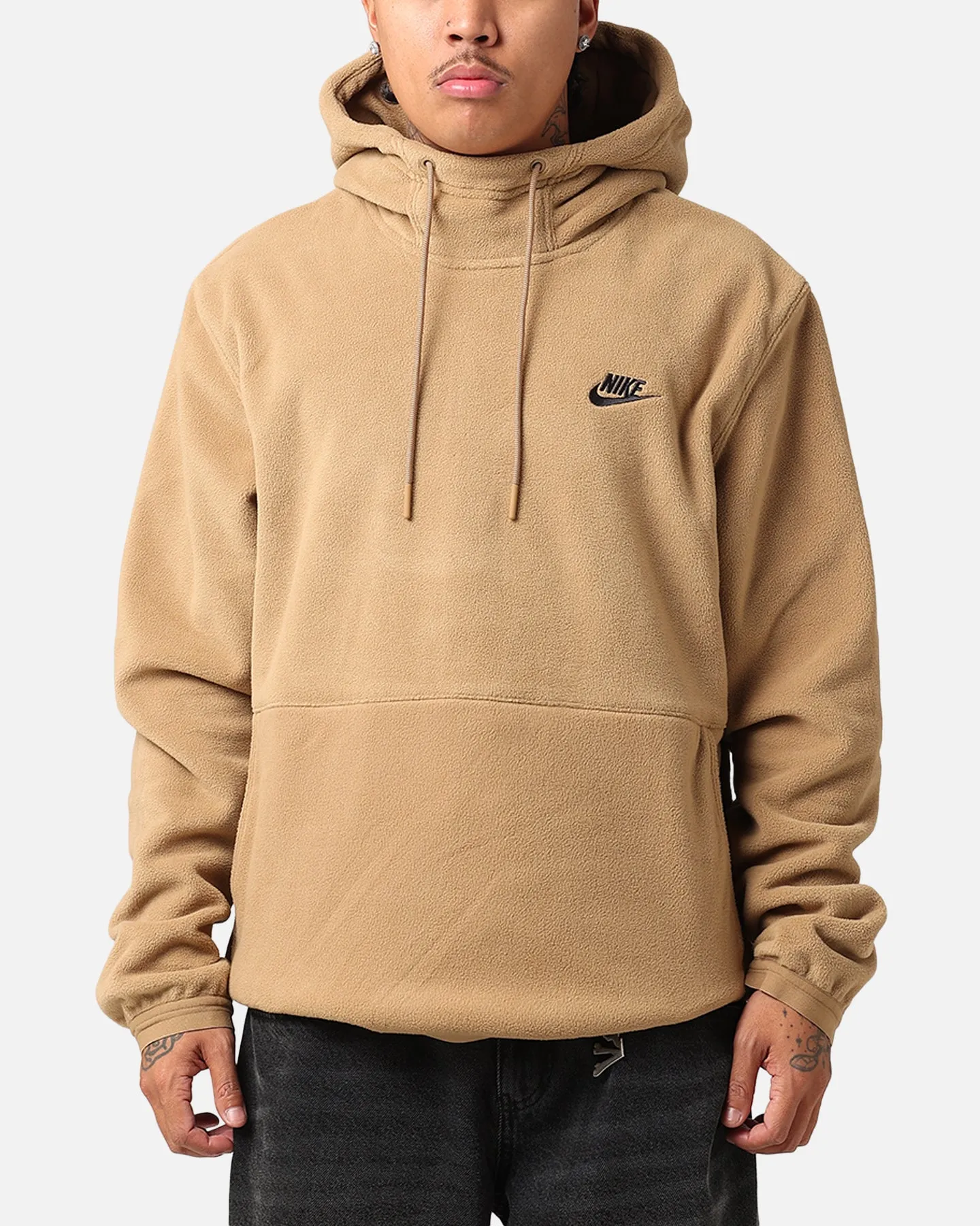 Nike Fleece Winter Pullover Hoodie Dark Driftwood/Black Stretch Comfort Optimize