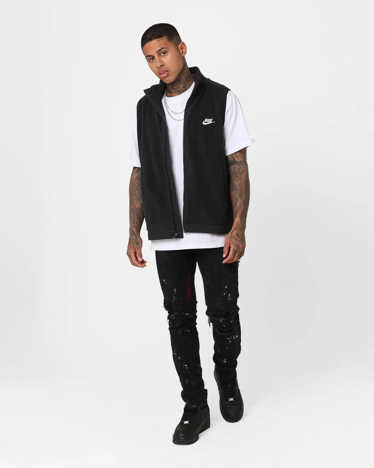 Heavy Duty Nike Fleece Winter Vest Black/Black/Sail