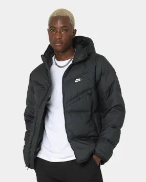 Anti-static Nike Hooded Puffer Jacket Black