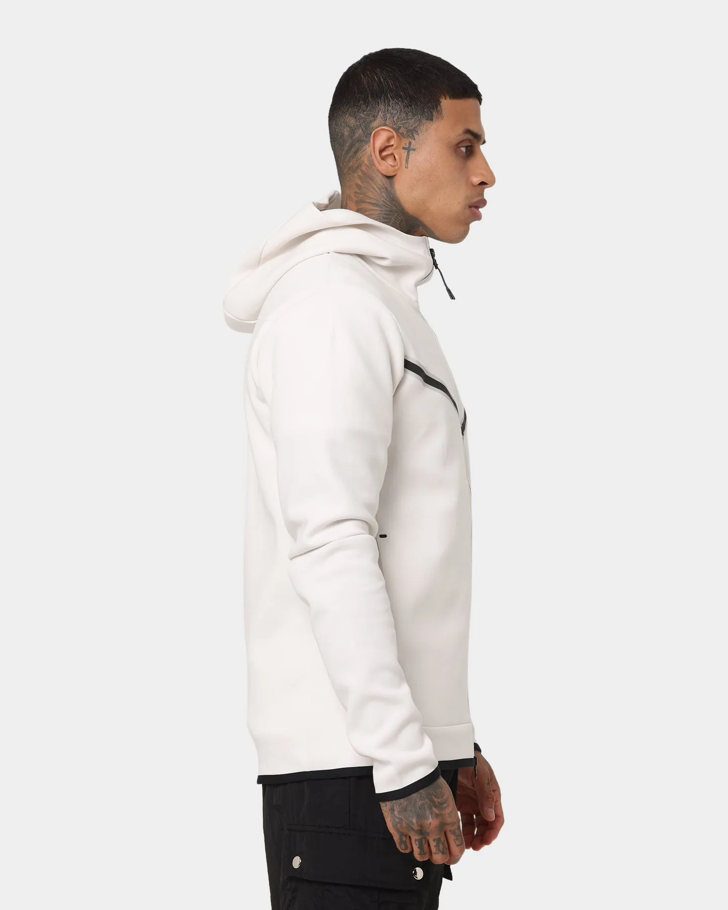 Flexible Elbow Panels Ornamental Nike Nike Sportswear Tech Fleece Full Zip Hoodie Phantom/Black