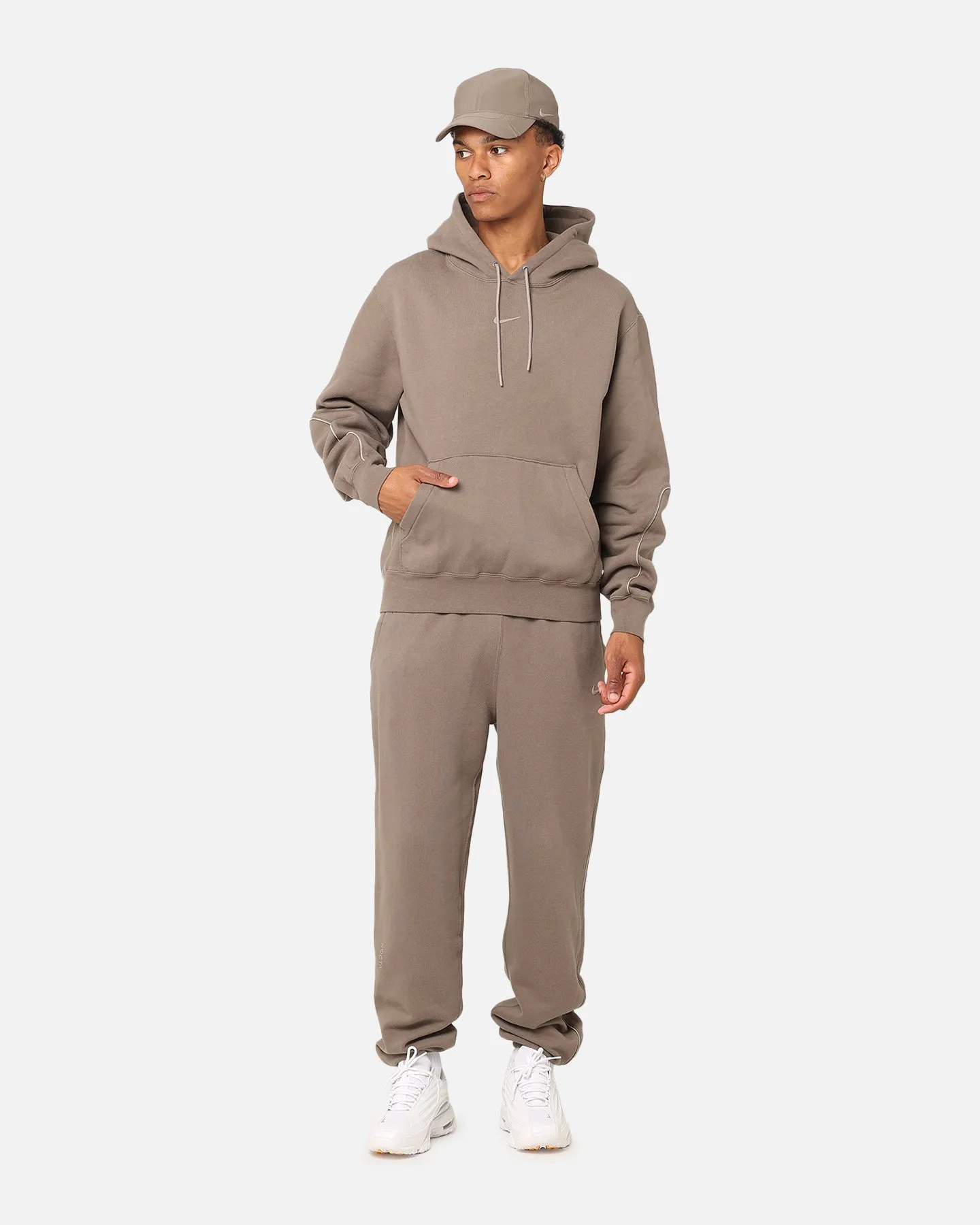Nike Nocta Fleece Hoodie Olive Grey Ergonomic Sleeves Approach