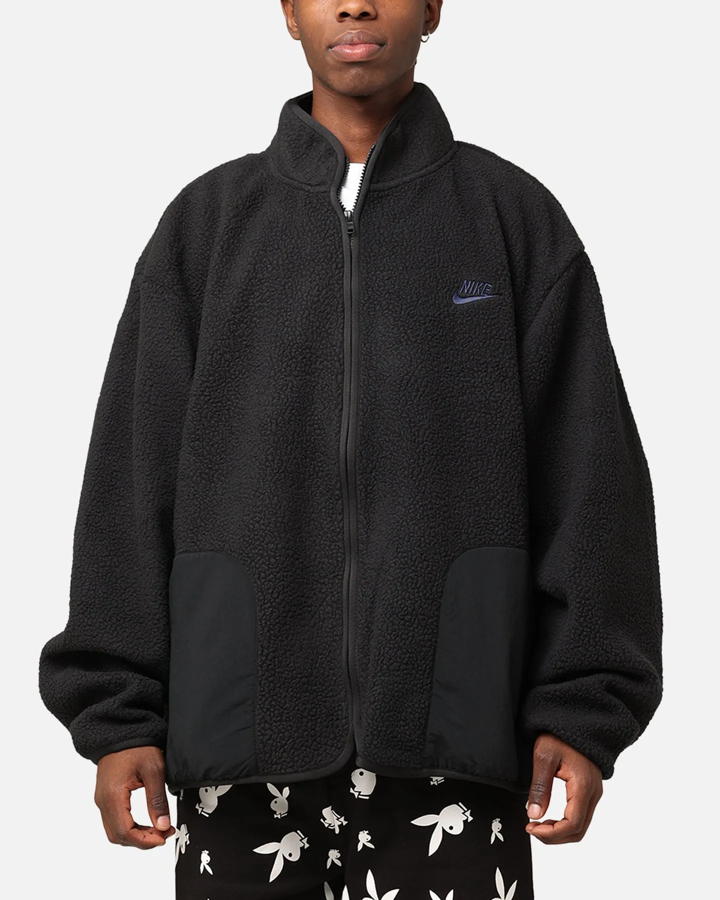 Nike Sherpa Winter Jacket Black/Black Mousse Chic Look