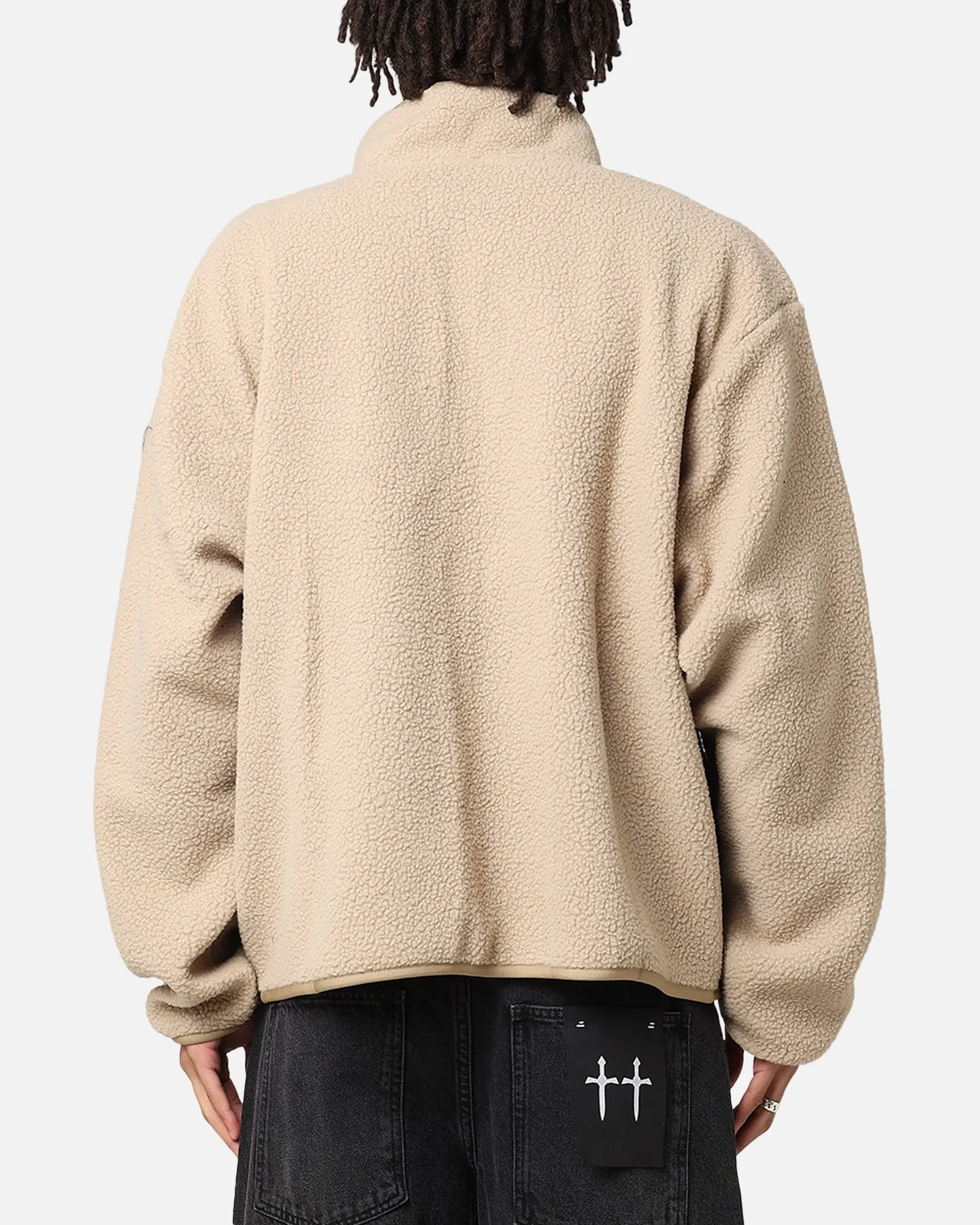 High Neck Protection Loose-fit Nike Sherpa Winter Jacket Khaki/Black