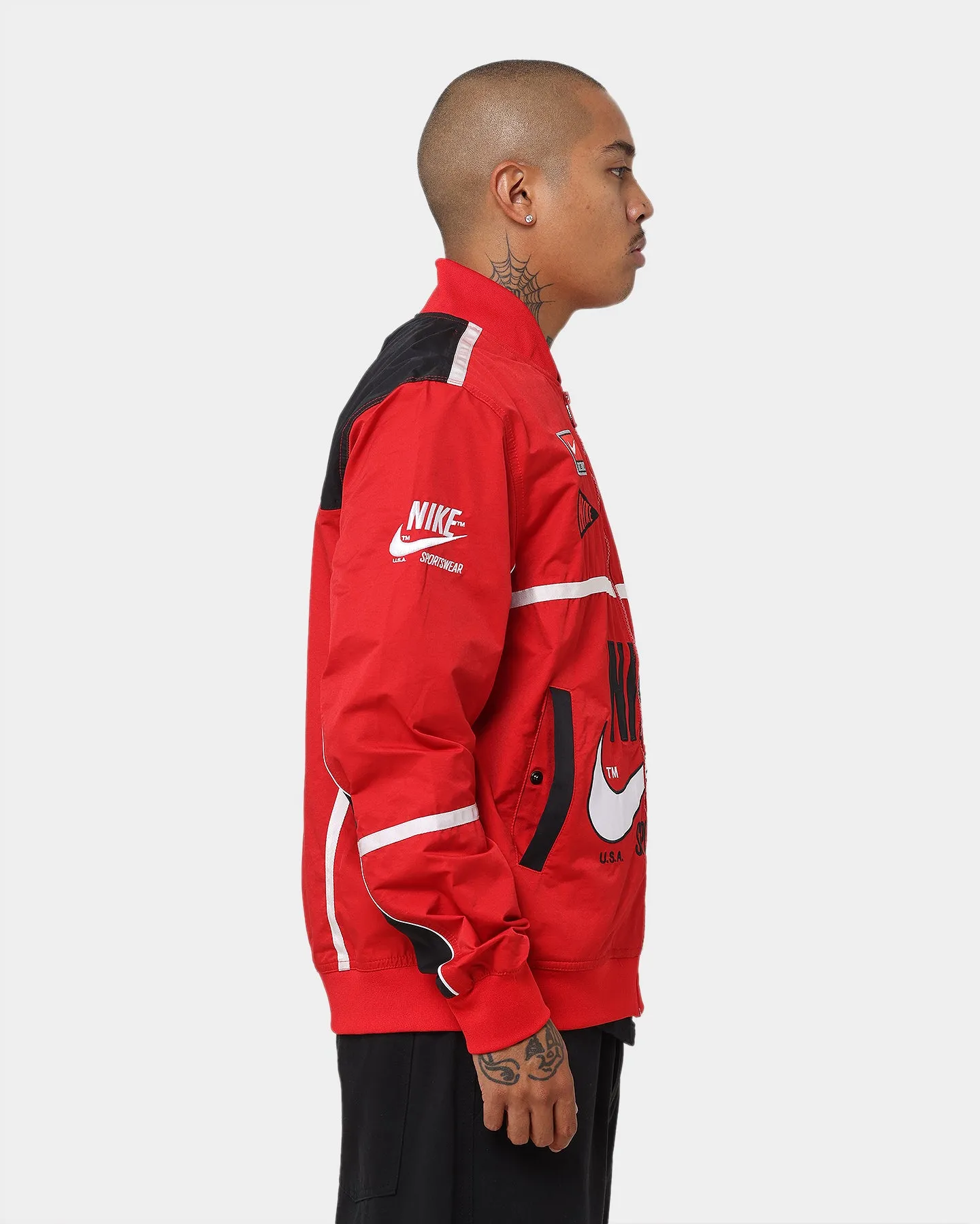 tag coastal Nike Sportswear Mercato Woven Bomber Jacket University Red/Black/White