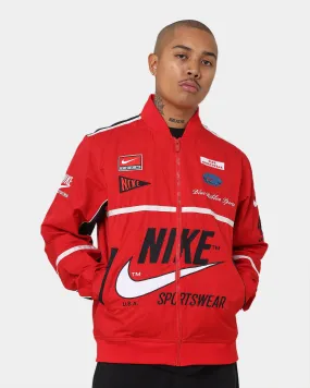 Nike Sportswear Mercato Woven Bomber Jacket University Red/Black/White Functional Fit Patchwork
