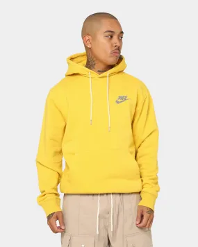 Nike Sportswear Revival Fleece Pull Over Hoodie Vivid Sulfur/White Outdoor Protection Comfort Fit Silhouette