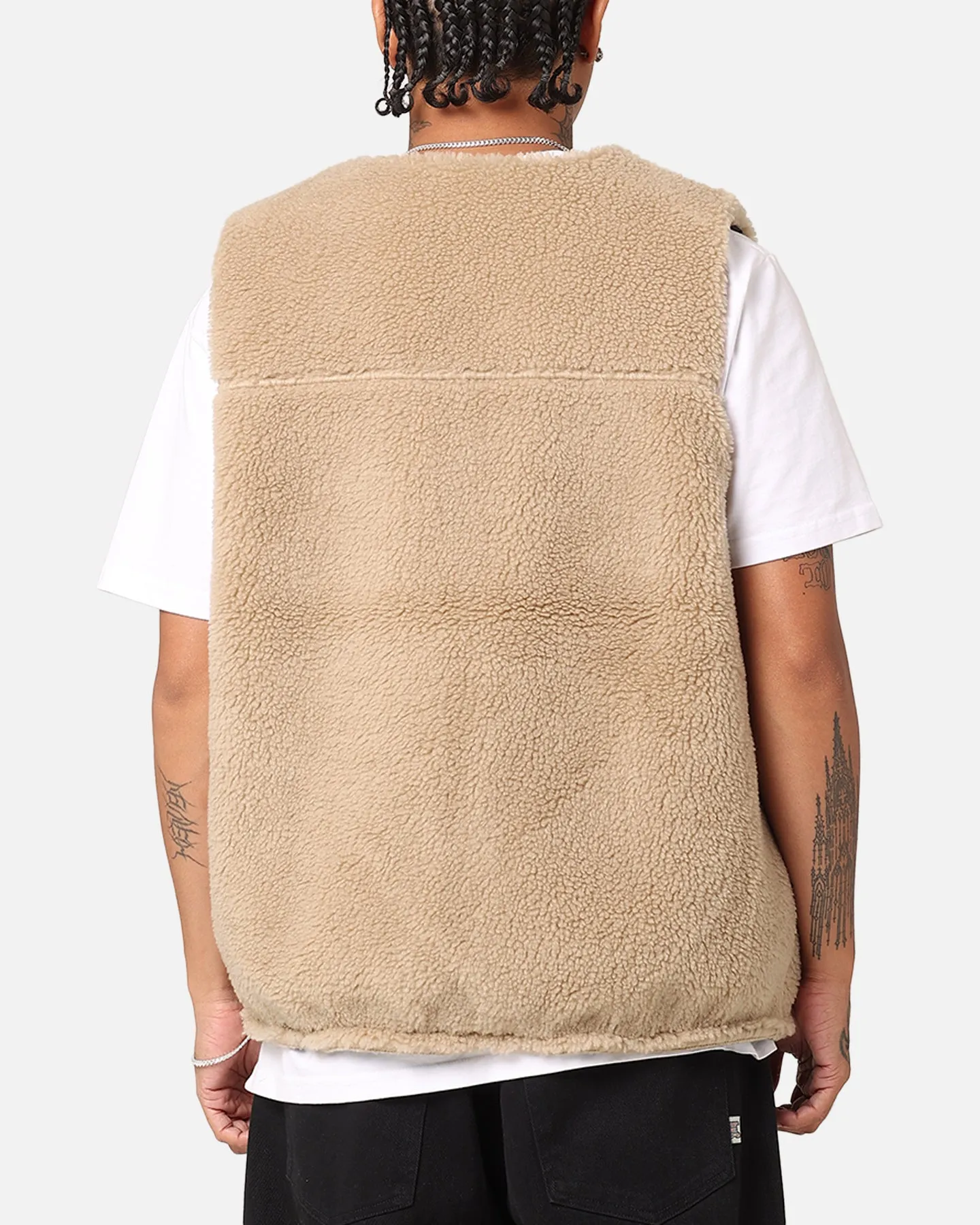 Nike Sportswear Sherpa Reversible Vest Khaki/Black Trilby Loose-fit