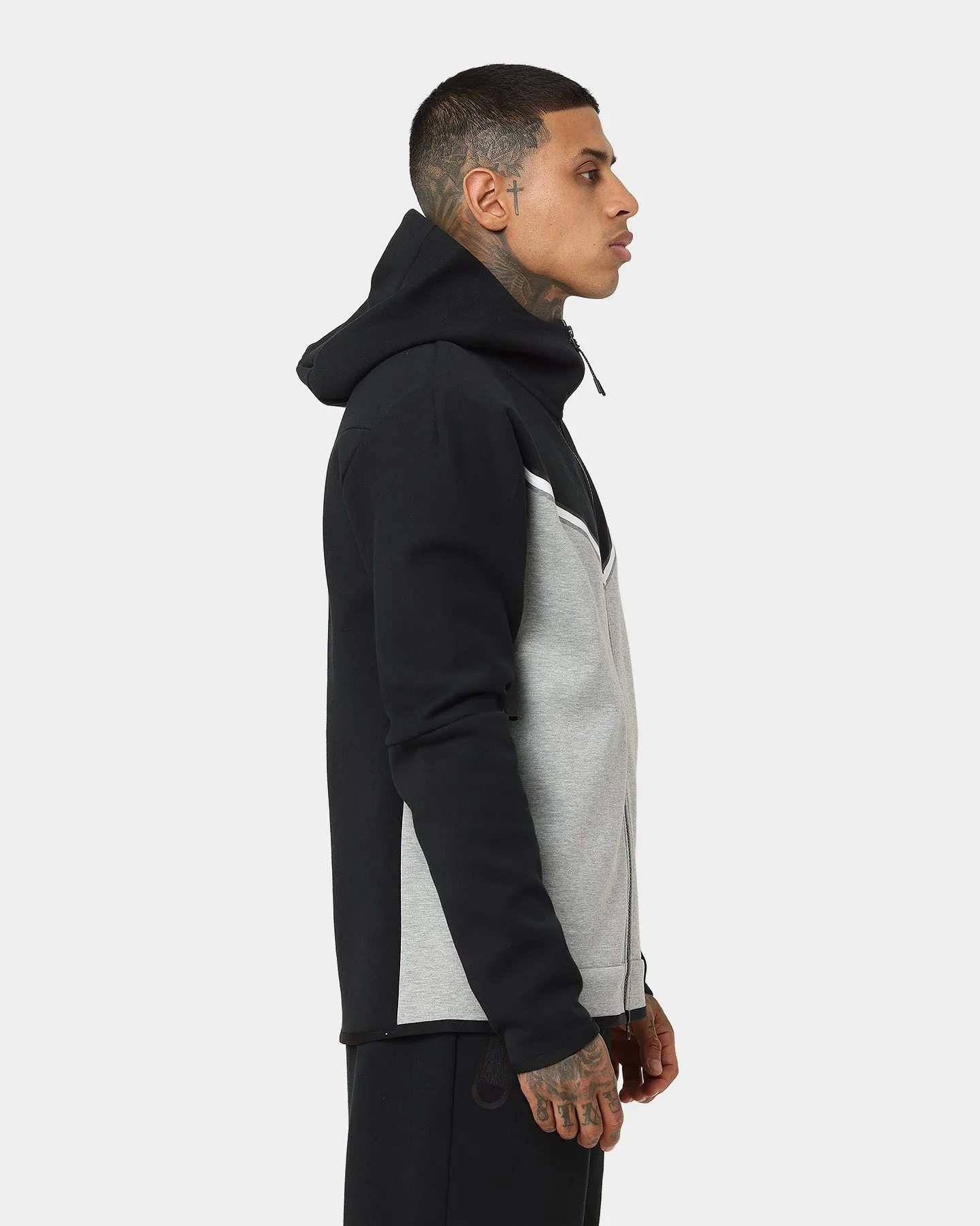 V-Neck File Nike Sportswear Tech Fleece Full-Zip Hoodie Black/Dark Grey Heather