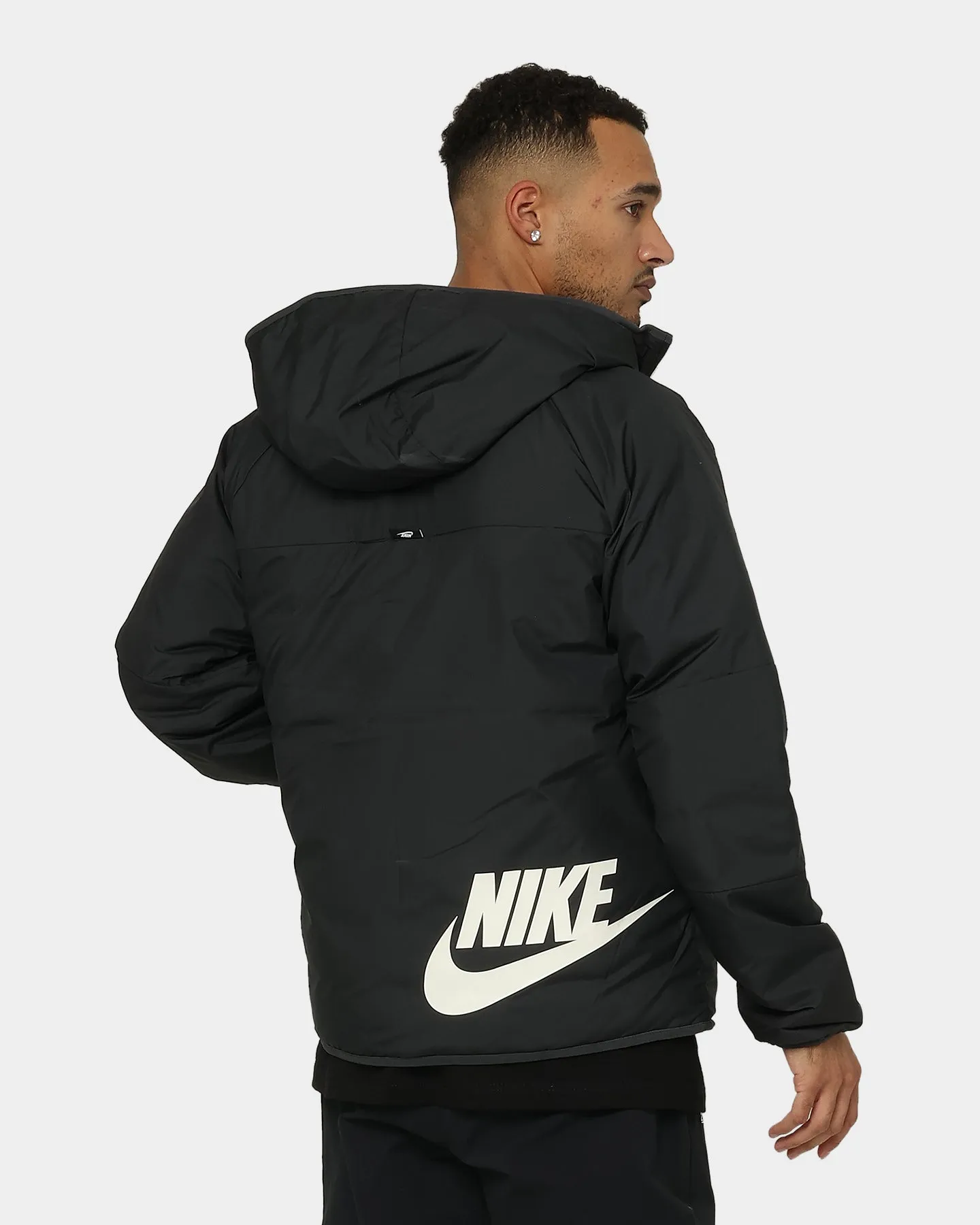 Nike Sportswear Therma-FIT Legacy Reversible Hooded Jacket Black/Dark Smoke Personalized Checkered