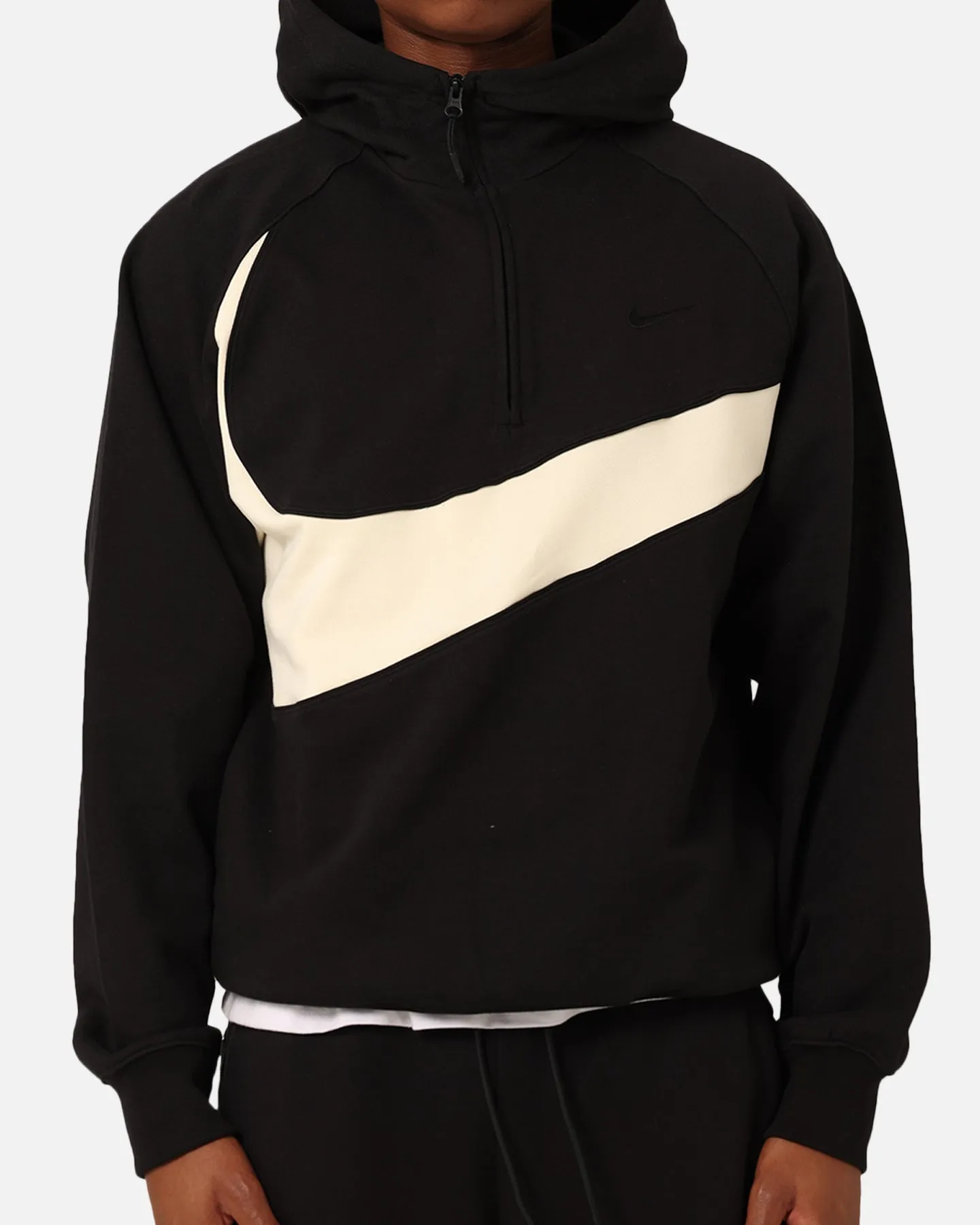 Nike Swoosh Fleece Half-Zip Hoodie Black/Coconut Milk Document