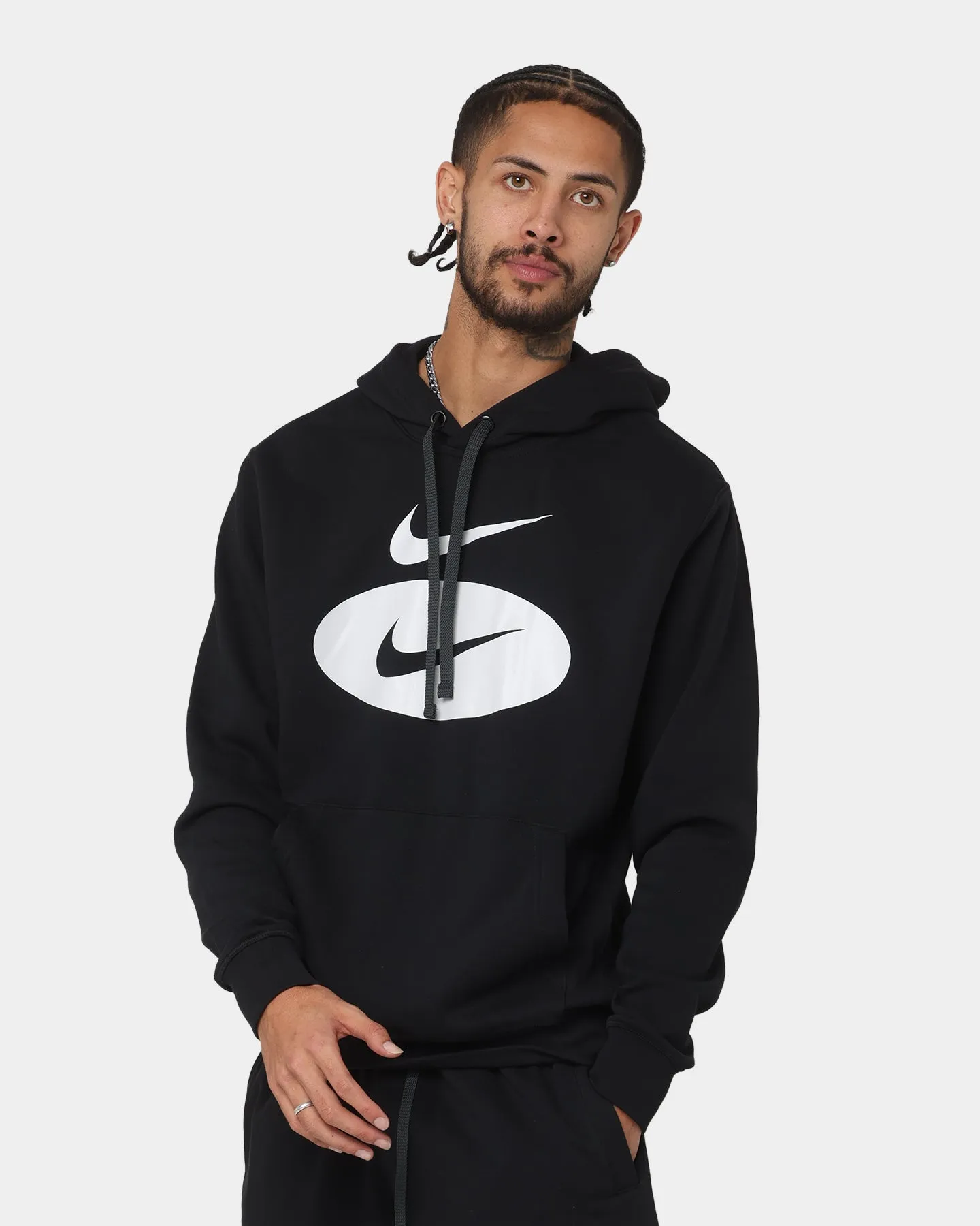 Light Padding Nike Swoosh League Fleece Pull Over Hoodie Black