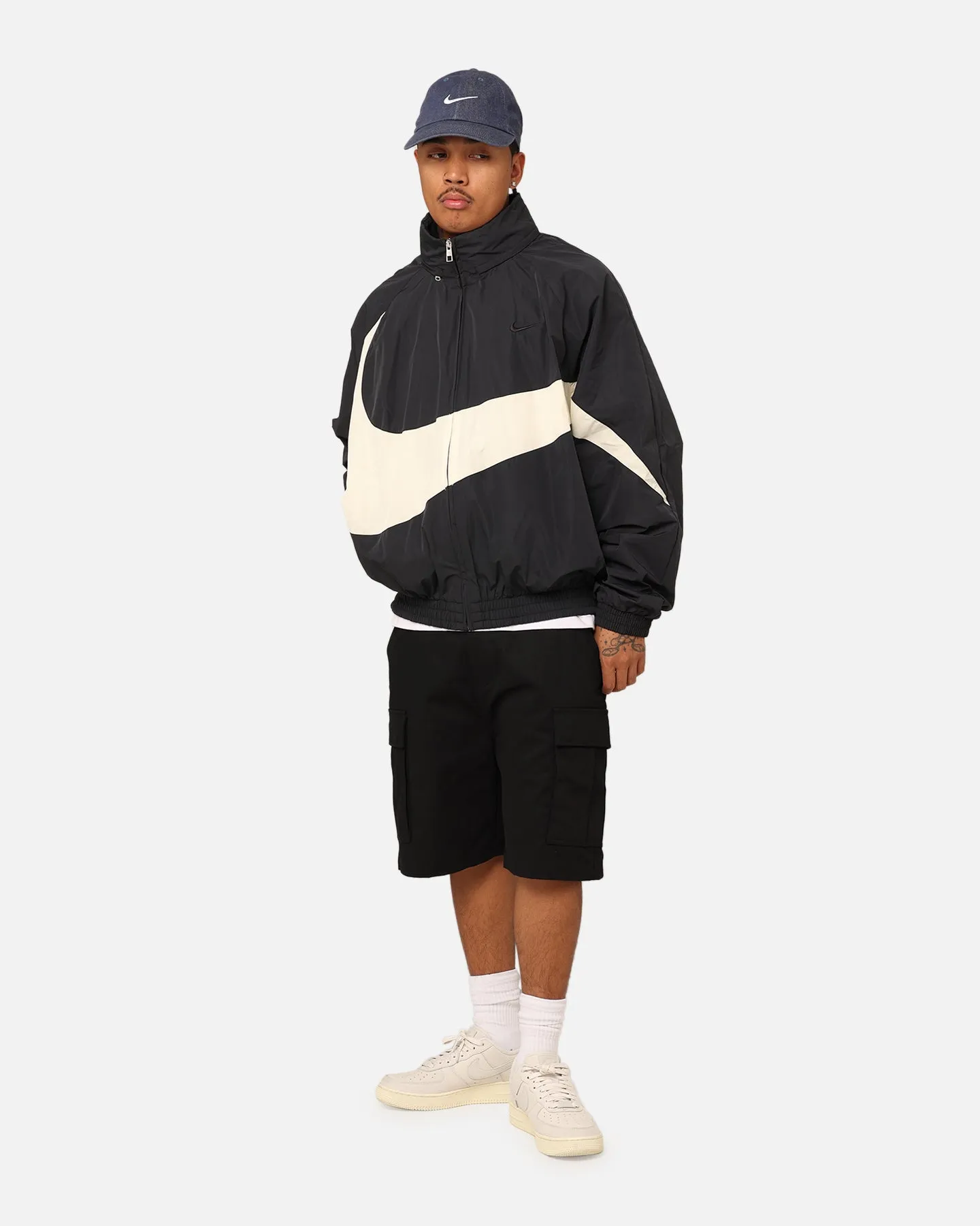 Light Function popular in Europe Nike Swoosh Woven Jacket Black/Coconut Milk