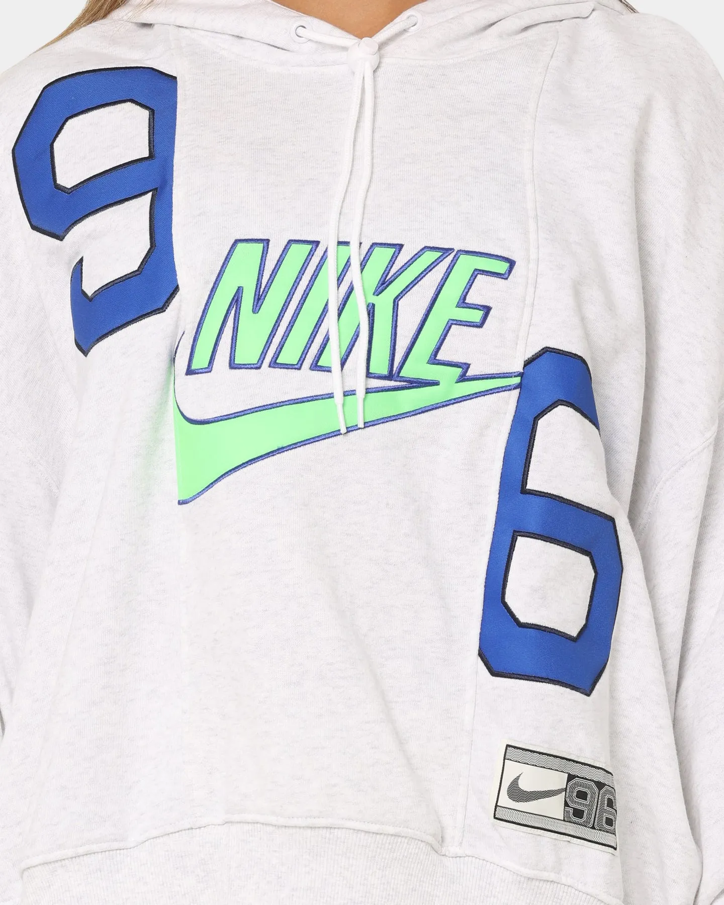 Nike Women's Nike Sportswear Circa 96 Fleece Hoodie Birch Heather Quick Release Buckles short sleeved