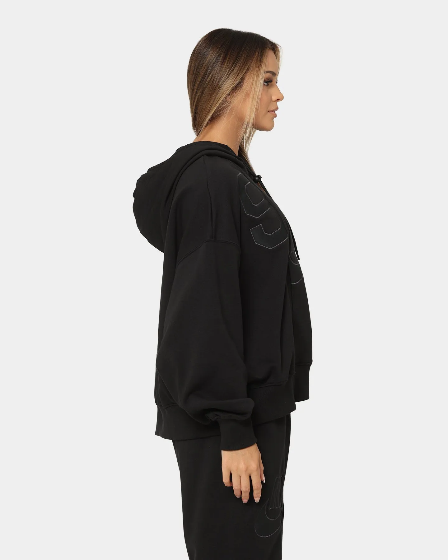 Perforated Underarm Vents Nike Women's Nike Sportswear Circa 96 Fleece Hoodie Black