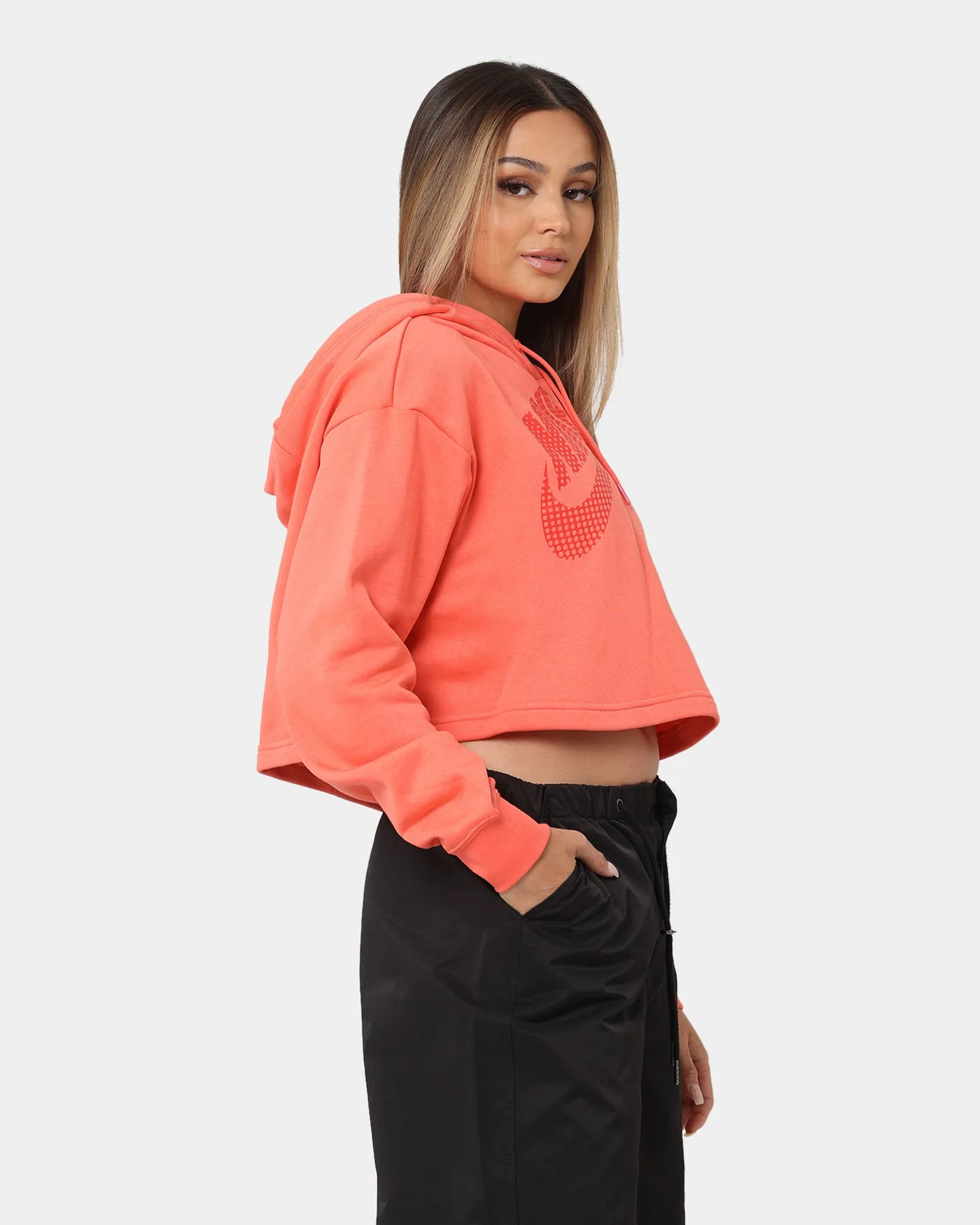 Wrap Nike Women's Nike Sportswear Cropped Fleece Dance Hoodie Magic Ember