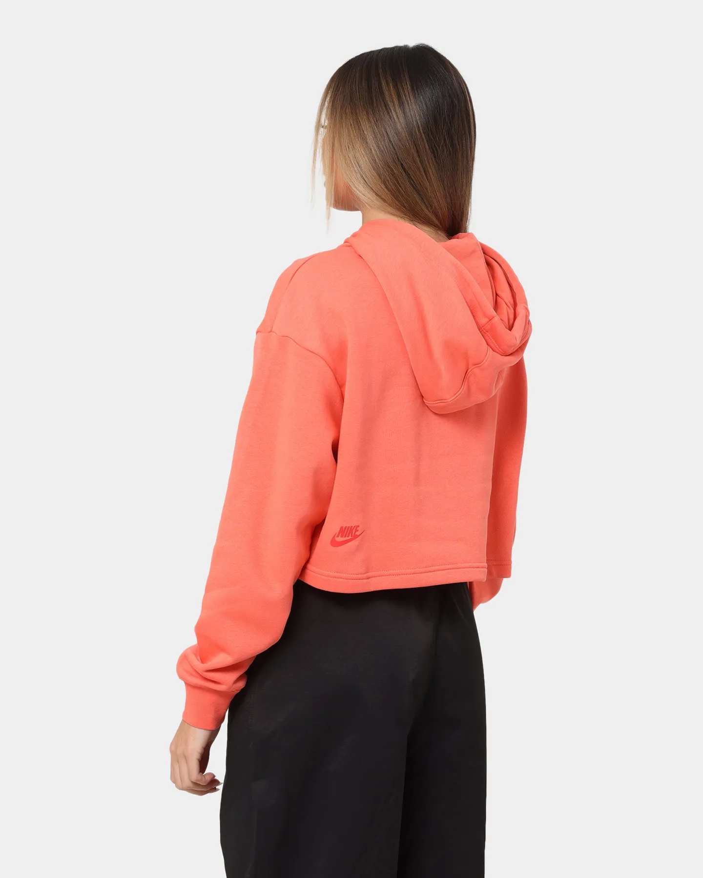 Four Way Stretch Nike Women's Nike Sportswear Cropped Fleece Dance Hoodie Magic Ember