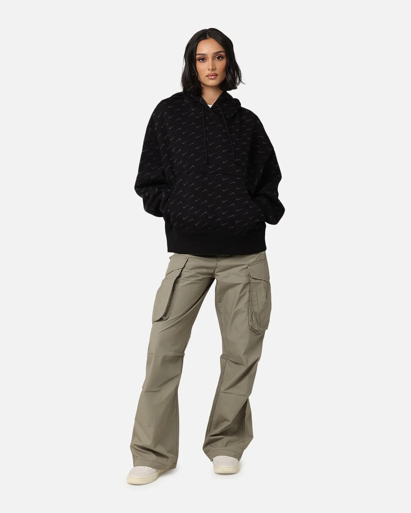 Nike Women's Sportswear Pheonix Oversized Fleece Hoodie Black mid-length No Bulk