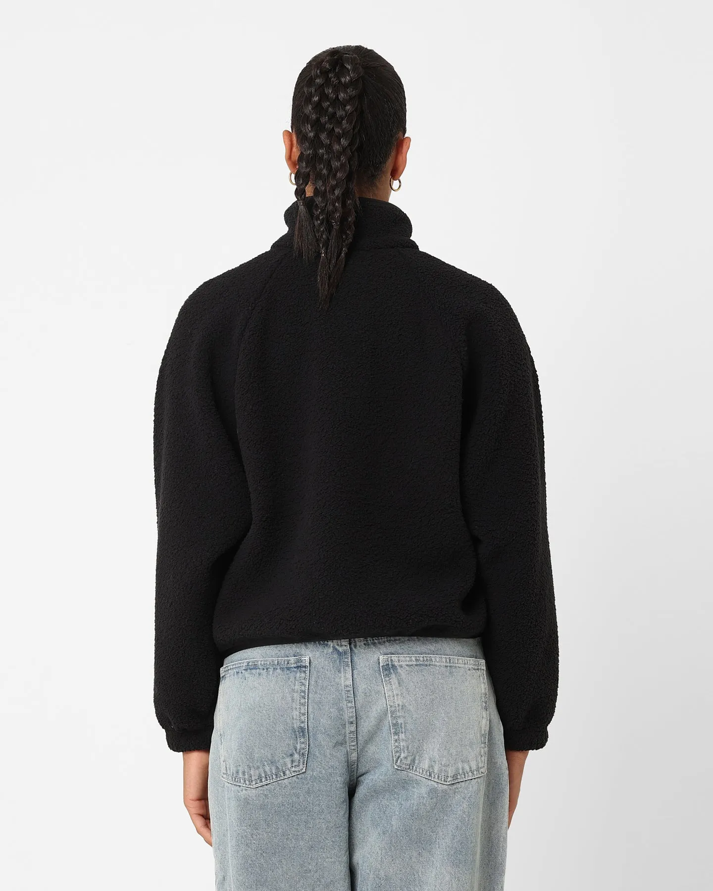 Nike Women's Sportswear Sherpa Jacket Black/Black/White Anti Static Finish