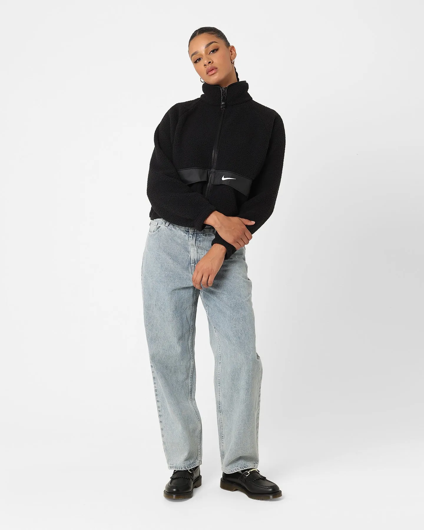 Nike Women's Sportswear Sherpa Jacket Black/Black/White Powder