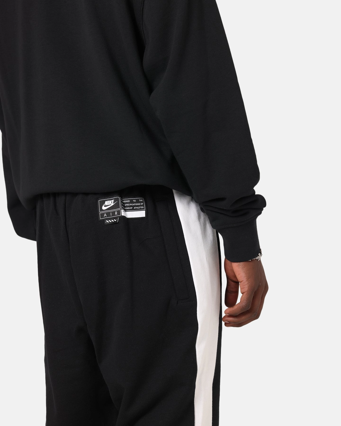 Core Ease Structured Hemline Nike Air Fleece Joggers Black/White/Black