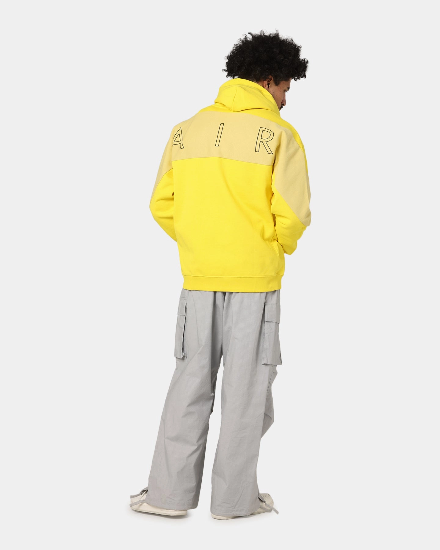 Nike Air Full-Zip Fleece Hoodie Saturn Gold/Black mountain scene Flexible Hood