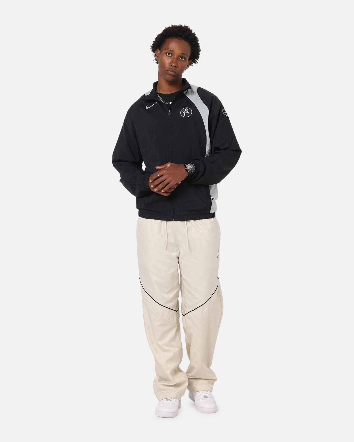 Multi Pocket Style Nike Chelsea FC Total 90 Track Jacket Black/Silver