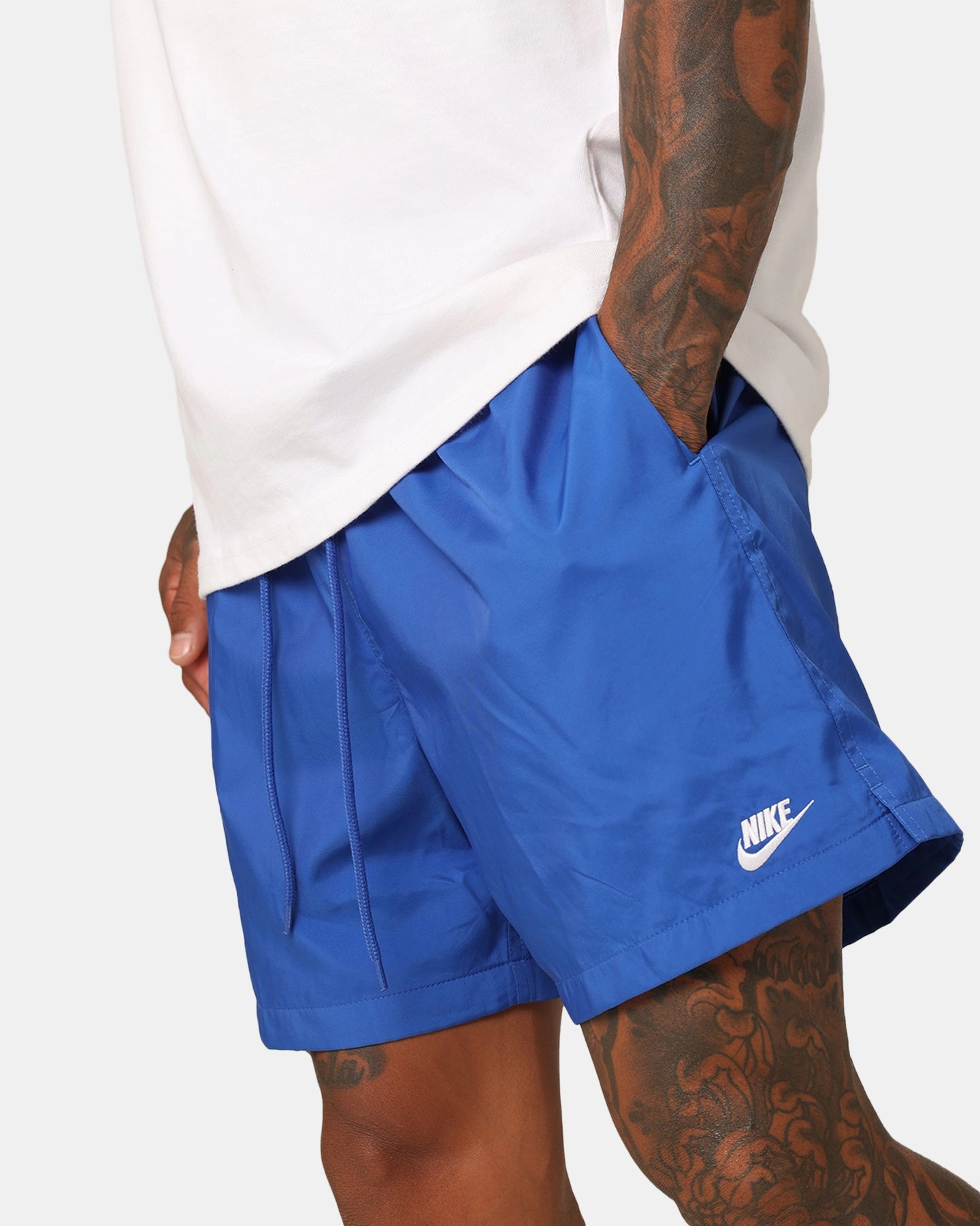 Recycled Polyester Nike Club Flow Shorts Game Royal/White