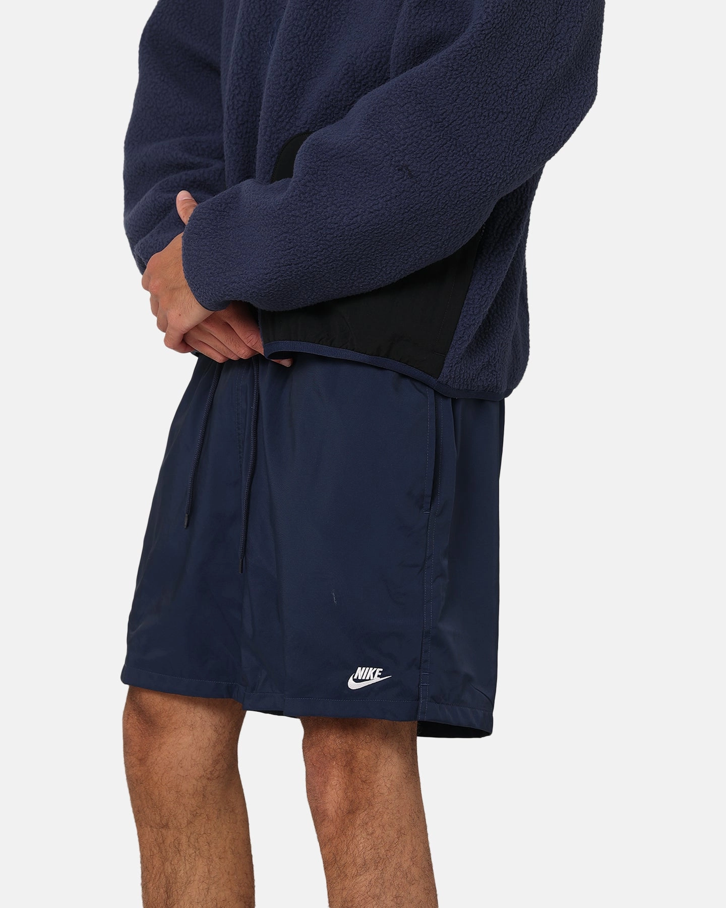 Nike Club Flow Shorts Midnight Navy/White Modern Cut Lace trim