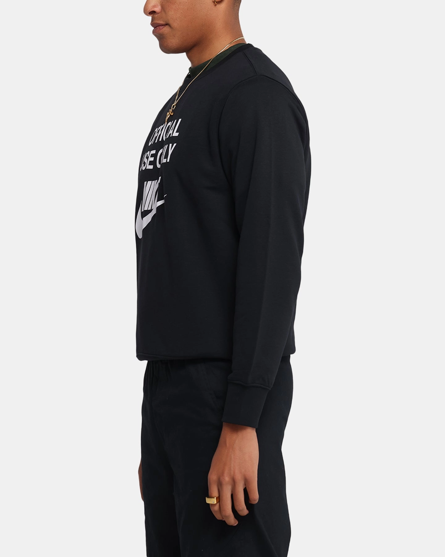 Micro Gauge Knitting Nike Club French Terry Crewneck Black/White