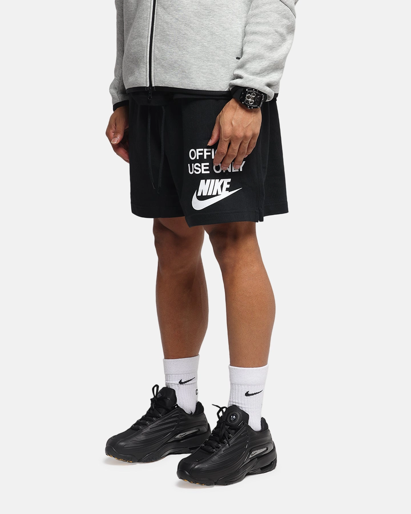 Fashion Fit Lightweight Fabric Nike Club Knit Shorts Black/Black/White