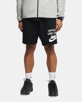 Low Profile Waistband service industry Nike Club Knit Shorts Black/Black/White