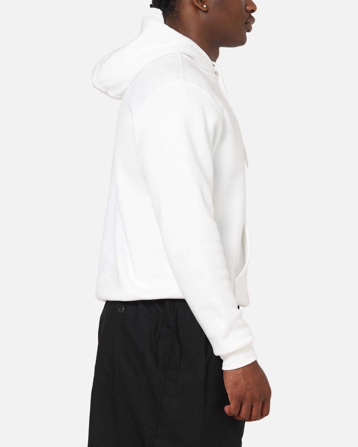 Rugged Texture Nike Club Pullover Fleece Hoodie White/White/Black