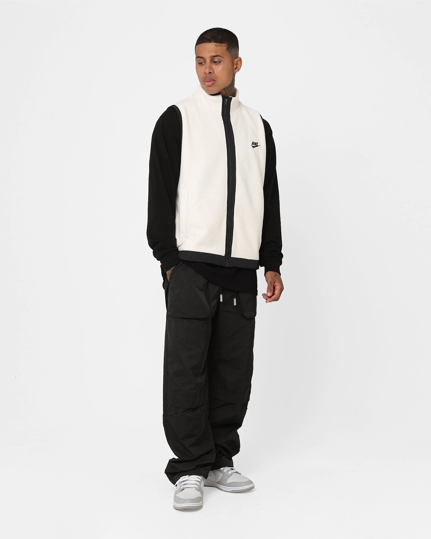 Nike Fleece Winter Vest Sail/Black/Black Easy Movement UV Protective Layer