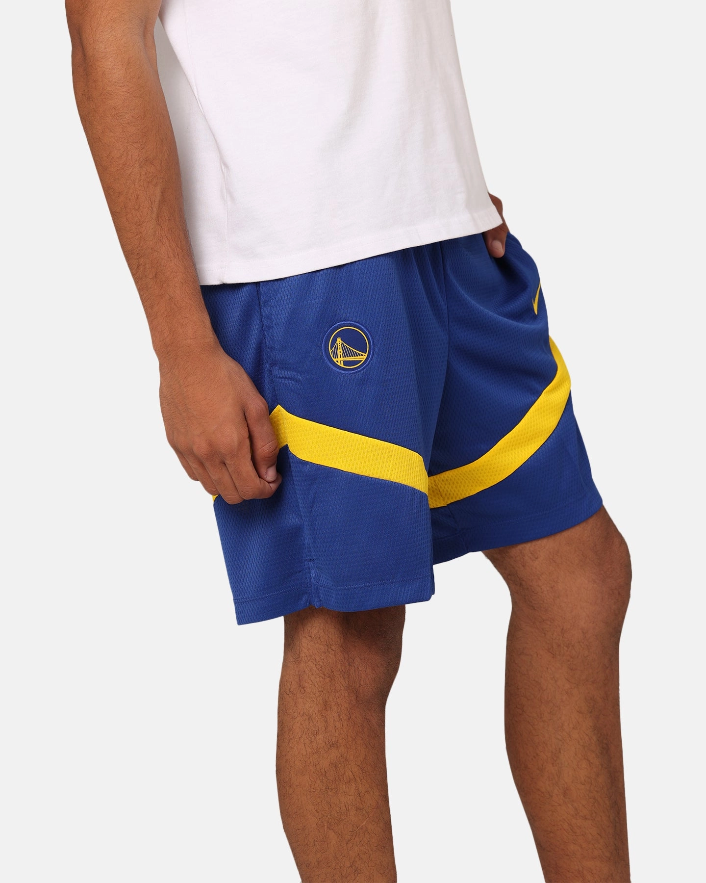 Quick Drying Nike Golden State Warriors Dri-FIT Practice Icon  Shorts Rush Blue