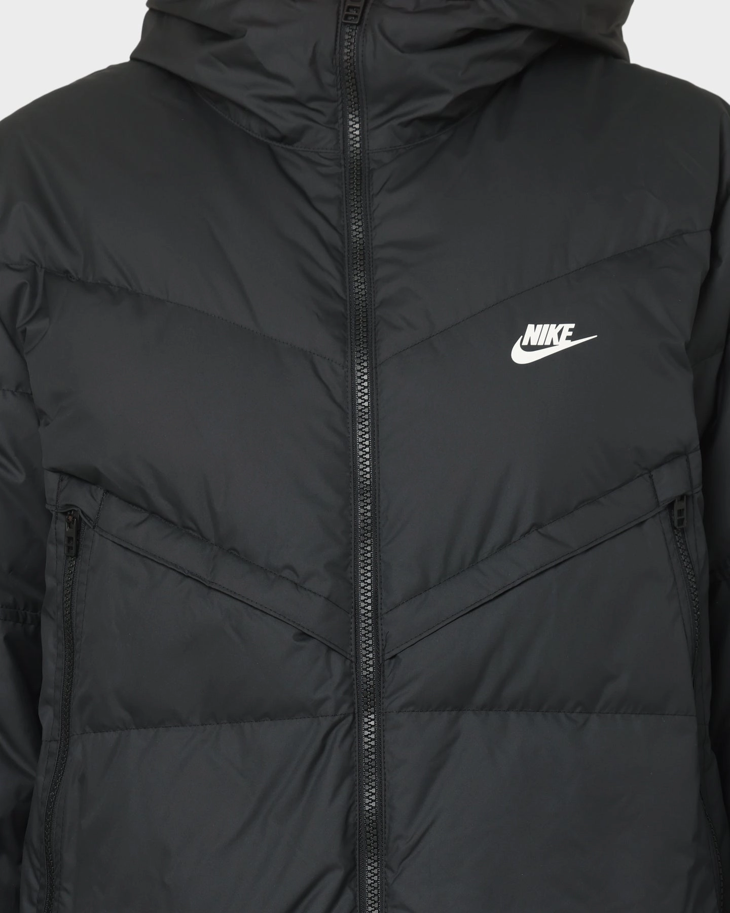 Nike Hooded Puffer Jacket Black Shock Absorbent Padding
