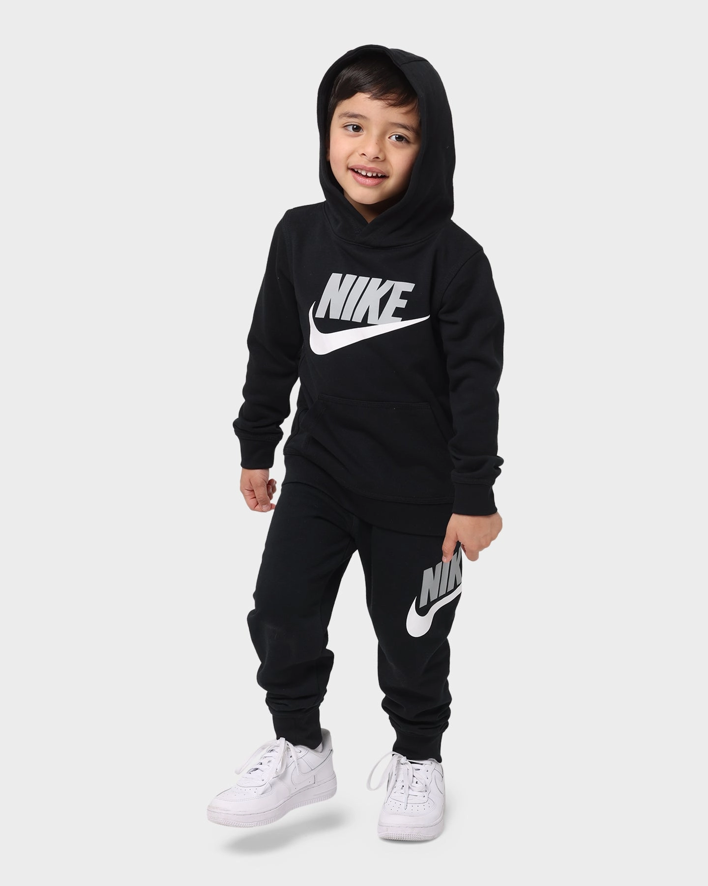 Nike Kid's Club HBR FT PO Hoodie Black Double Stitched Seams