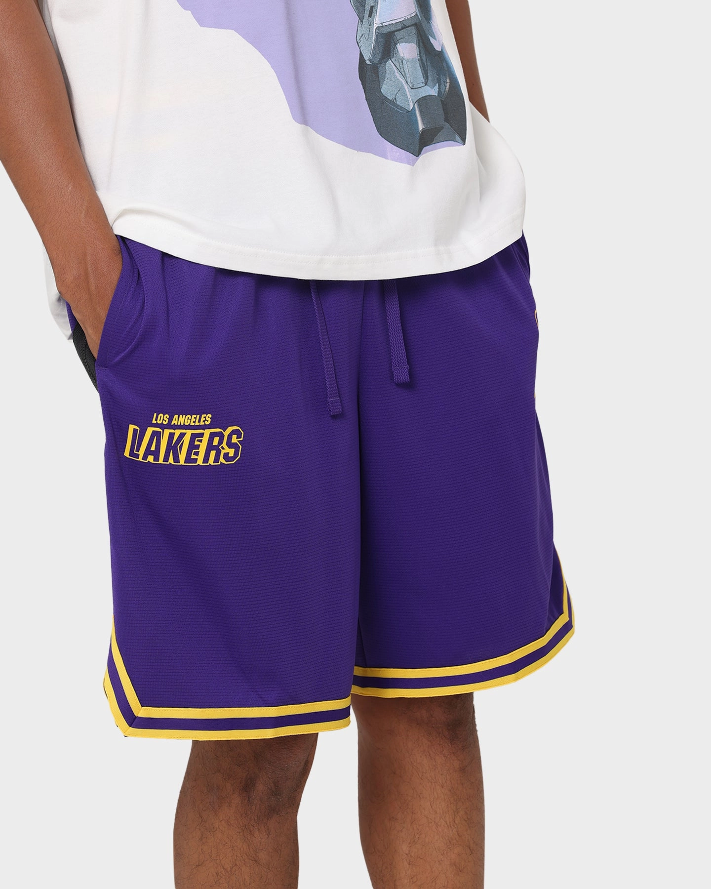 Nike Los Angeles Lakers Courtside Nike Dri-FIT NBA Shorts Field Purple date night look