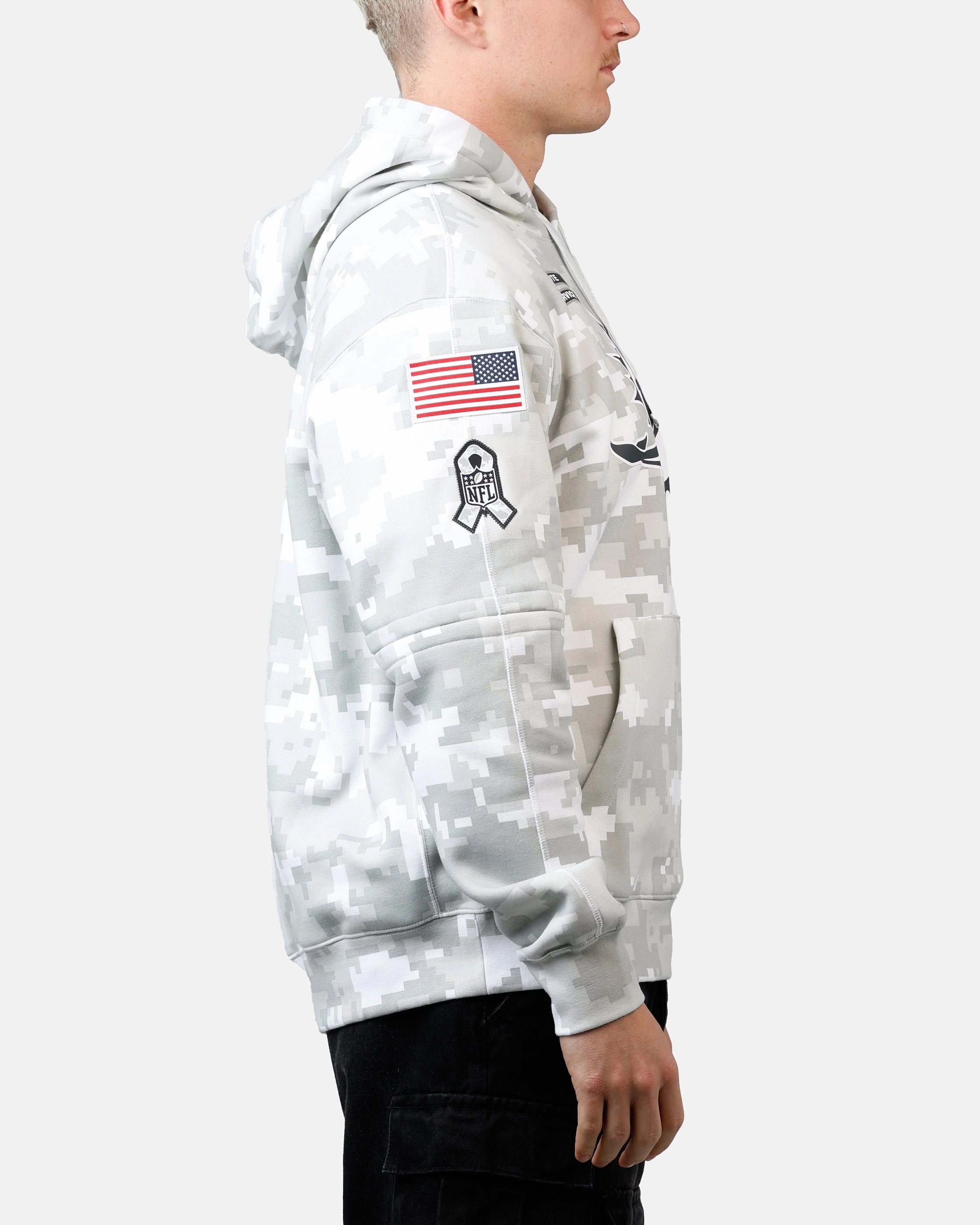 Nike Miami Dolphins Salute to Service Hoodie Camouflage quilted snap closure