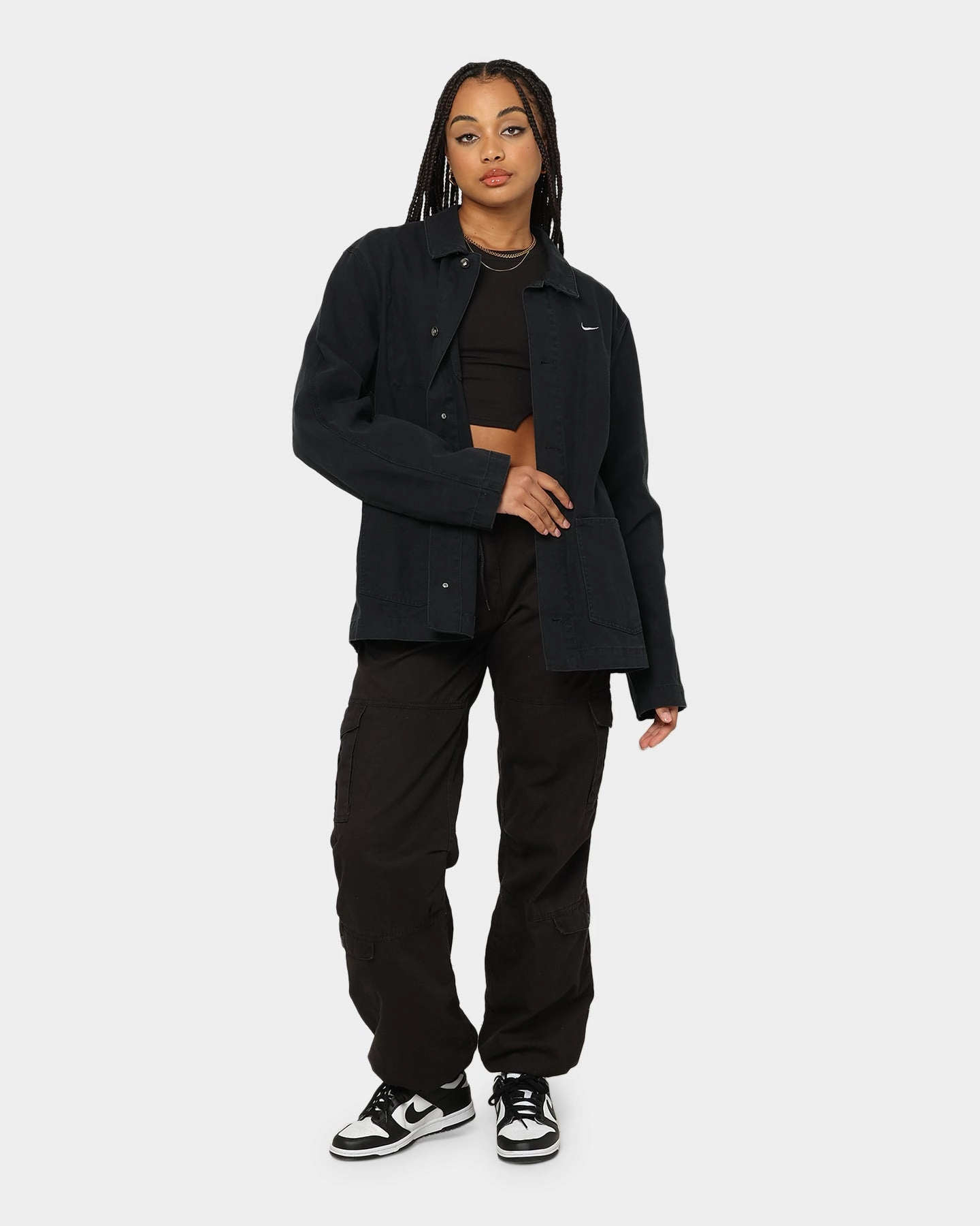 Nike Nike Life Unlined Chore Jacket Black/White Hidden Compartments shopping spree